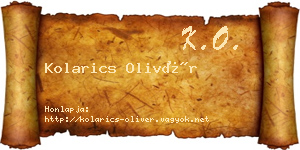 Kolarics Olivér névjegykártya
